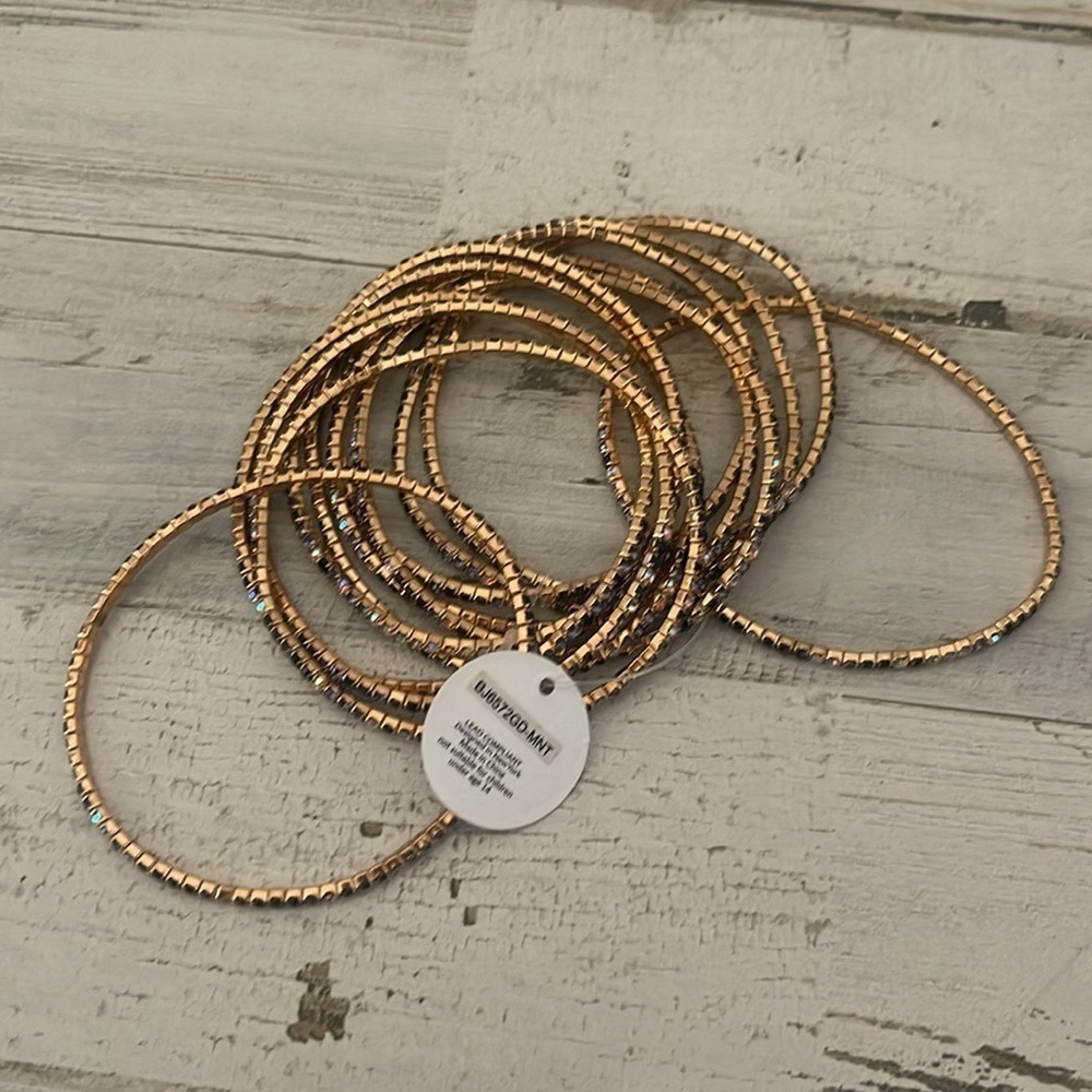 Gold Multicolor Bracelet Stack. - Picture 4 of 4